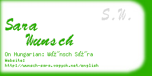 sara wunsch business card